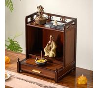 YYLMKMFC Scaffale Buddha Mobile da parete in legno con cassetto - Tavolo da altare for offerte buddiste e tributo all'incenso(Without Door,Desktop)