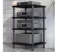 YYLMKMFC Supporto multimediale AV mobile a 4 livelli, rack angolare for TV e audio, mobiletto stereo for CD e spazio di archiviazione multimediale for casa/ufficio/teatro - Moderno(White,4 Tier)