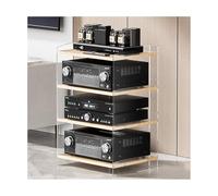 YYLMKMFC Supporto multimediale AV moderno for rack stereo con ripiani regolabili - Armadio portaoggetti a torre audio for casa, ufficio, teatro(Clear Yellow,79.4cm/31.3in)