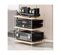 YYLMKMFC Supporto multimediale AV moderno for rack stereo con ripiani regolabili - Armadio portaoggetti a torre audio for casa, ufficio, teatro(Clear Yellow,60.6cm/23.9in)