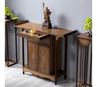 YYLMKMFC Tavolo da altare for meditazione con contenitore, supporto for preghiera in bambù for rituali domestici, tavolo Puja a più livelli for uso nel tempio o nel santuario(140cm/55.1in)
