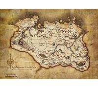 YYLPLLE Mappe Puzzle 1000 Pezzi Skyrim Mappa Elder Scrolls Adulti Puzzle in Legno Immagine Adatto A Tutte Le età Giocattoli Ad Alta Difficoltà 50X75Cm