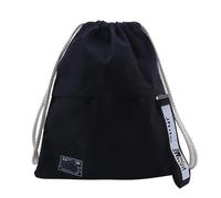 YYLUOYANG Sacca Borsa in Tela, Borsa in Cotone con Coulisse, Tascabile, for la Spesa, Scuola, Viaggio, Antipolvere Sacca Sportiva(Black-3pcs)