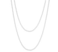 Yymobt Collana lunga da donna in stile Gatsby anni '20, con perle finte bianche color crema, lunghezza 150 cm, diametro 8 mm, perle finte fatte a mano, per feste e abbigliamento casual