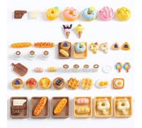 YYMT Accessori in miniatura per gnomi, Set colazione 45 pezzi per porta gnomi, cibo e bevande in miniatura 1/12, tazzina, torta, dessert per minicucina e mini festa del tè