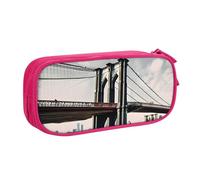 Yyoretp Astuccio con stampa di Brooklyn Bridge, grande capacità, doppio strato con cerniera, astuccio per trucchi e matite organizer., rosa, Taglia unica, Beauty Case