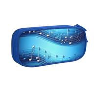 Yyoretp Astuccio con stampa di note musicali blu cielo di grande capacità, doppio strato con cerniera per trucchi, astuccio organizer per matite, Blu, Taglia unica, Beauty Case