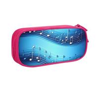 Yyoretp Astuccio con stampa di note musicali blu cielo di grande capacità, doppio strato con cerniera per trucchi, astuccio organizer per matite, rosa, Taglia unica, Beauty Case