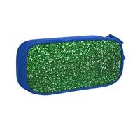 Yyoretp Astuccio con stampa di paillettes verdi, grande capacità, doppio strato con cerniera, astuccio per trucchi e matite organizer., Blu, Taglia unica, Beauty Case