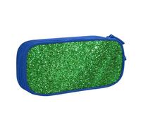 Yyoretp Astuccio con stampa di paillettes verdi, grande capacità, doppio strato con cerniera, astuccio per trucchi e matite organizer., Blu, Taglia unica, Beauty Case