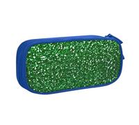 Yyoretp Astuccio con stampa di paillettes verdi, grande capacità, doppio strato con cerniera, astuccio per trucchi e matite organizer., Blu, Taglia unica, Beauty Case