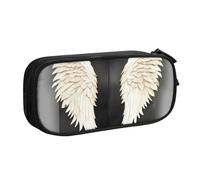 Yyoretp Astuccio con stampa di piume d'angelo di grande capacità, doppio strato con cerniera, astuccio per trucchi e matite organizer., Nero , Taglia unica, Beauty Case