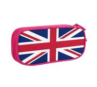 Yyoretp Astuccio grande con stampa bandiera del Regno Unito, doppio strato con cerniera, astuccio per trucchi e matite organizer., rosa, Taglia unica, Beauty Case