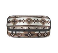 Yyoretp Astuccio grande con stampa dei nativi americani di grande capacità, astuccio per cancelleria e penne per forniture per ufficio., Nero , Taglia unica, Con tasca per il