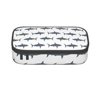 Yyoretp Astuccio grande con stampa di pesci e squali, grande astuccio per matite, cancelleria per forniture per ufficio., Nero , Taglia unica, Con tasca per il