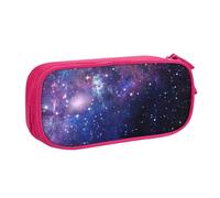 Yyoretp Astuccio grande con stampa galassia blu e viola, doppio strato con cerniera per trucchi, astuccio organizer per matite, rosa, Taglia unica, Beauty Case