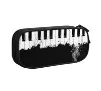 Yyoretp Astuccio grande con stampa pianoforte, doppio strato con cerniera, astuccio per trucchi e matite organizer., Nero , Taglia unica, Beauty Case
