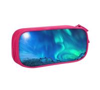 Yyoretp Astuccio per matite con stampa di luci del nord, grande capacità, doppio strato con cerniera, astuccio per trucchi e matite organizer., rosa, Taglia unica, Beauty Case