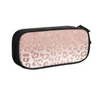Yyoretp Astuccio per matite con stampa glitter oro rosa, grande capacità, doppio strato con cerniera, astuccio per trucchi e matite, organizer, Nero , Taglia unica, Beauty Case