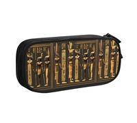 Yyoretp Astuccio portamatite con stampa di geroglifici dell'antico Egitto, grande capacità, doppio strato con cerniera, astuccio per trucchi e matite organizer., Nero , Taglia unica, Beauty Case