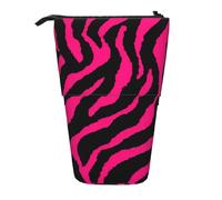 Yyoretp Astuccio portapenne telescopico con stampa leopardata zebrata, custodia pieghevole per penne, custodia portatile con supporto verticale