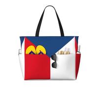 Yyoretp Bandiera della Repubblica Ceca Stampa Grande Borsa da Spiaggia per le Donne Impermeabile Sabbia Beach Tote Bags Pieghevole Pool Bag