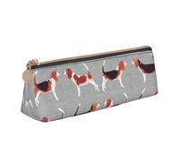 Yyoretp Beagle Pattern Stampa Semplice Triangolare Penna Caso Sacchetto di Immagazzinaggio per Forniture per Ufficio, Cosmetici, Articoli da toeletta, bianco, Taglia unica, Beauty Case