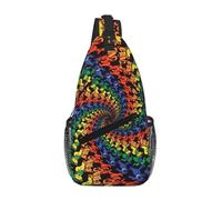 Yyoretp Bear Dancing Tie Dye Print Sling Bag Crossbody Zaino a tracolla Zaino Petto per Viaggi Escursionismo Arrampicata