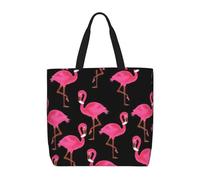 Yyoretp Bella stampa fenicotteri rosa grande capacità Tote Bag con cerniera, borsa a tracolla riutilizzabile per la spesa per lo shopping