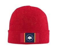 Yyoretp Berretto invernale in maglia con stampa bandiera del Mississippi, per uomo e donna, caldo e morbido, unisex, lavorato a maglia con teschio., Rosso, Taglia unica