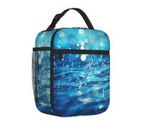 Yyoretp BlueMusic - Borsa per il pranzo con stampa, unisex, resistente, riutilizzabile, per adulti, per viaggi, lavoro, picnic.