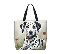 Yyoretp Borsa a tracolla con stampa dalmata di grande capacità con cerniera, borsa a tracolla riutilizzabile per lo shopping