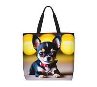 Yyoretp Borsa a tracolla con stampa di cane chihuahua, grande capacità, con cerniera, borsa a tracolla riutilizzabile per lo shopping