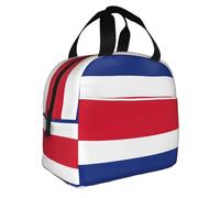 Yyoretp Borsa bento isolata con stampa bandiera del Costa Rica, borsa per il pranzo resistente all'acqua ispessita in alluminio tenuta in mano