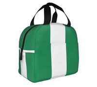 Yyoretp Borsa bento isolata della stampa della bandiera della Nigeria, borsa per il pranzo resistente all'acqua ispessita del foglio di alluminio tenuto in mano