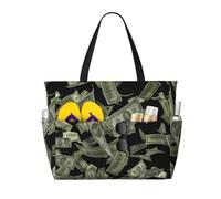 Yyoretp Borsa da spiaggia grande con stampa di denaro con segno del dollaro per le donne impermeabile a prova di sabbia borsa da spiaggia pieghevole borsa da piscina
