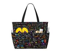 Yyoretp Borsa da spiaggia grande con stampa di formula matematica per le donne impermeabile a prova di sabbia borsa da spiaggia pieghevole borsa da piscina