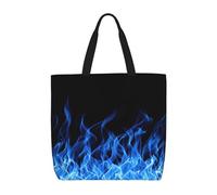 Yyoretp Borsa di totalizzatore di grande capacità della stampa della fiamma blu con la cerniera, borsa a tracolla riutilizzabile della drogheria per lo shopping