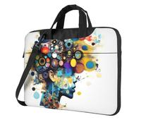 Yyoretp Borsa per computer portatile con stampa di intelligenza artificiale, custodia portatile a spalla singola, compatibile con 13-16 pollici, Nero , 15.6 inch