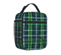 Yyoretp Borsa per il pranzo blu scozzese con stampa scozzese per uomini e donne, durevole, riutilizzabile, per adulti, per viaggi, lavoro, picnic.