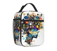 Yyoretp Borsa per il pranzo con stampa di cervello con intelligenza artificiale, per uomini e donne, durevole, riutilizzabile, per adulti, per viaggi, lavoro, picnic.