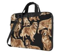 Yyoretp Borsa per laptop con stampa Golden Retrievers, custodia portatile a spalla singola, compatibile con computer portatili da 13 a 16 pollici, Nero , 13 inch