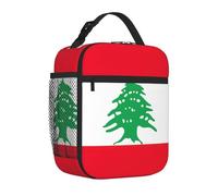 Yyoretp Borsa portapranzo con stampa bandiera del Libano, per uomini e donne, durevole, riutilizzabile, per adulti, per viaggi, lavoro, picnic.