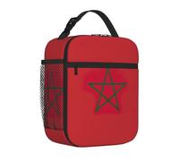 Yyoretp Borsa portapranzo con stampa bandiera del Marocco, per uomini e donne, durevole, riutilizzabile, per adulti, per viaggi, lavoro, picnic.