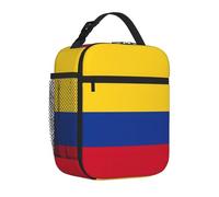 Yyoretp Borsa portapranzo con stampa bandiera della Colombia, per uomini e donne, durevole, riutilizzabile, per adulti, per viaggi, lavoro, picnic.