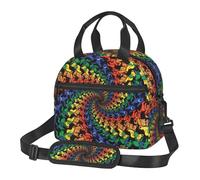 Yyoretp Borsa termica portatile per il pranzo con stampa di orso che balla con cinghie regolabili, borsa riutilizzabile per il pranzo