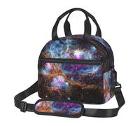 Yyoretp Borsa termica portatile per il pranzo con stampa spaziale dell'universo con cinghie regolabili, borsa riutilizzabile per il pranzo