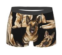 Yyoretp Boxer da uomo con stampa di pastore tedesco, elasticizzati, in microfibra, da indossare tutti i giorni, Nero , L
