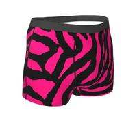 Yyoretp Boxer da uomo con stampa zebrata, tigre leopardata, rosa, elasticizzati, in microfibra, da indossare tutti i giorni, Nero , XL