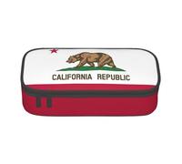 Yyoretp California State Flag Print Pencil Case Grande Capacità Storage Pouch Holder Office Organizer Cosmetic Makeup Box